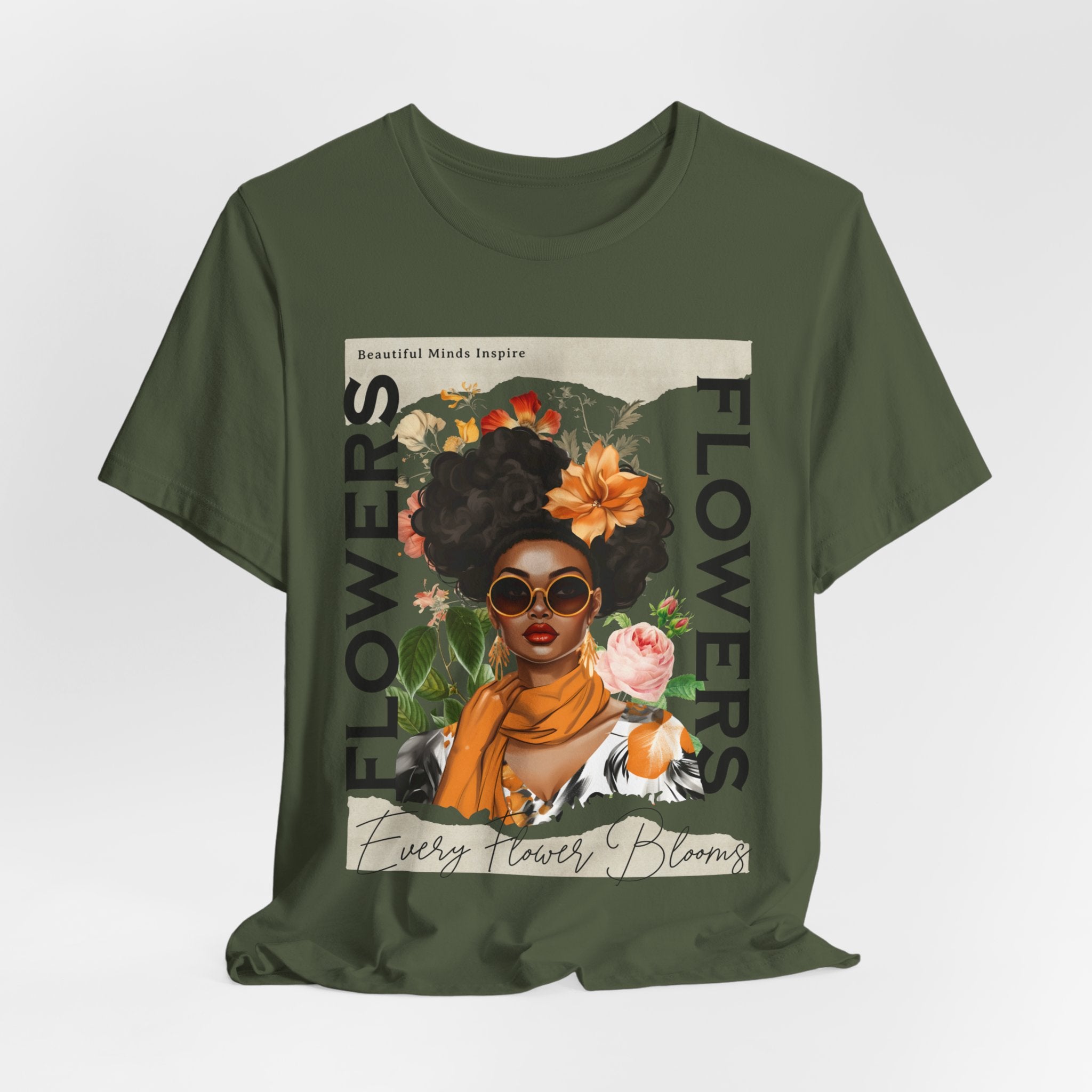 Urban Flower T-Shirt Design – Bold & Cultural Styles - Coffey Park Gifts
